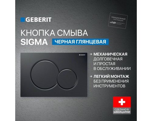 Кнопка смыва Geberit Sigma 01 115.770.DW.5 черная