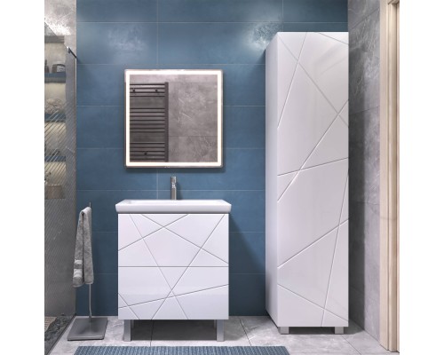 Мебель для ванной комнаты Vigo Geometry 70 напольная, белая, раковина Como 70
