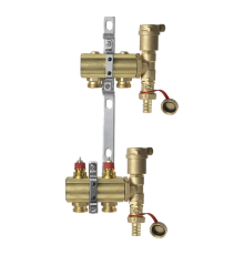 Комплект коллекторов Danfoss FHF-2 set с кронштейнами и воздухоотводчиками, 2 контура. 088U0702