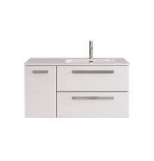 Тумба под раковину Cezares Eco Cer-N 100 R, 2 ящика, 1 дверца, bianco lucido, ручки серые