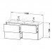 Duravit XSquare Тумба подвесная, 128х47.8х56см, с раковиной и 4 выдв ящиками, цвет: черный глянцевый . 2336130000, XS417504040