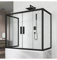 Шторка на ванну Kubele DE019 P4U-CLN-BLMT, 170х70 см, профиль матовый черный