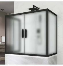 Шторка на ванну Kubele DE019 P4U-MAT-BLMT, 170х80 см, профиль матовый черный