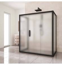 Душевой уголок Kubele DE019 R3U-MAT-BLMT 140х90 см, профиль матовый черный