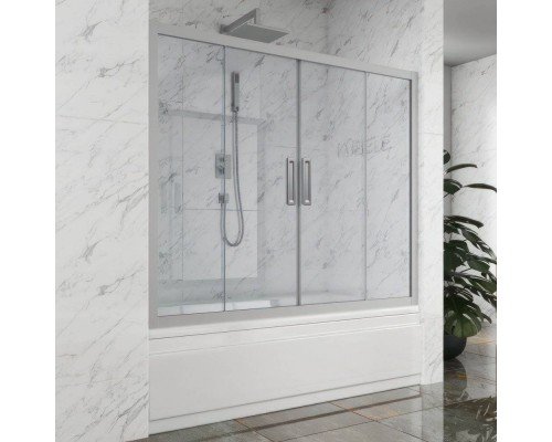 Шторка на ванну Kubele DE019 P4-CLN-MT 140х150 см, профиль матовый хром