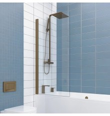 Шторка на ванну Kubele DE020 DE020P601-CLN-BR- 75х150 150х75, профиль бронза светлая