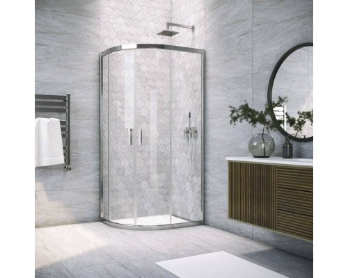 Душевой уголок Vegas Glass ZS-F Tur Novo h1900 110*90 08 01 профиль глянцевый хром, стекло прозрачное