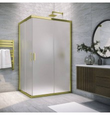 Душевой уголок Vegas Glass ZA-F Tur Novo h1900 90*80 09 10 профиль золото, стекло сатин