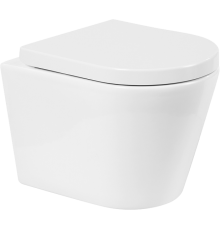 Унитаз подвесной BelBagno Flay-r BB053CHR безободковый, крышка BB865SC с микролифтом