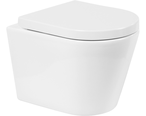 Унитаз подвесной BelBagno Flay-r BB053CHR безободковый, крышка BB865SC с микролифтом