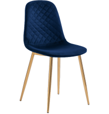 Стул Woodville Dabl dark blue, ножки gold