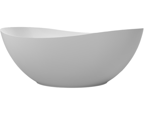 Ванна из искусственного камня WHITECROSS Ruby 170x75 см, отдельностоящая, овальная, с донным клапаном, белый глянец