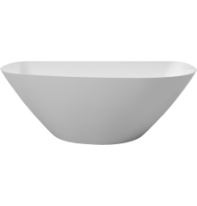 Ванна из искусственного камня WHITECROSS Topaz 170x80 см, отдельностоящая, с донным клапаном, белый глянец, асимметричная