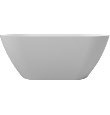 Ванна из искусственного камня WHITECROSS Coral A 165x75 см, отдельностоящая, овальная, с донным клапаном, белый глянец