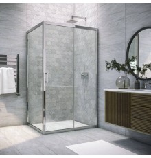Душевой уголок Vegas Glass ZP+ZPV Tur Novo h1900 100*70 08 01 профиль глянцевый хром, стекло прозрачное
