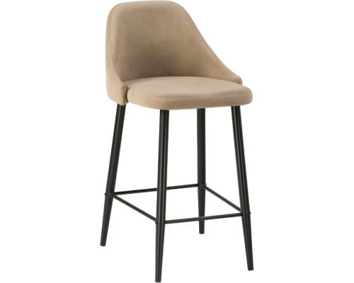 Барный стул Woodville Джама бежевый, ножки матовые черные