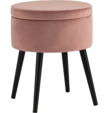Пуф Stool Group Клайс с ящиком, пыльно-розовый, черный