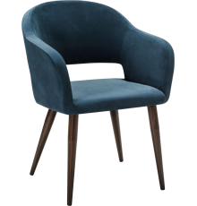 Стул R-Home Oscar рогожка diag blue, ножки темный орех