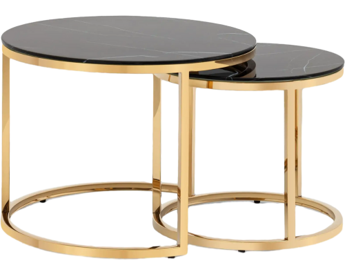 Комплект столов Stool Group Селена черный мрамор, золото