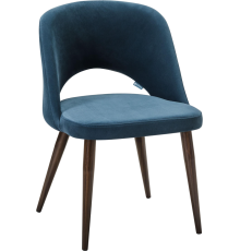 Стул R-Home Lars микровелюр diag blue, ножки темный орех