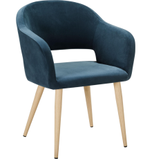 Стул R-Home Oscar микровелюр diag blue, ножки натуральный дуб