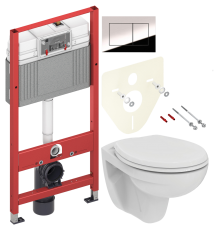 Комплект Унитаз подвесной Ideal Standard Eurovit K881201 безободковый + Инсталляция TECE Now 9400412 4 в 1 с кнопкой смыва