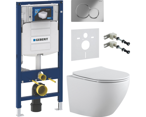 Комплект Унитаз подвесной Aquanet Cetus 2.0 W rimless + Инсталляция Geberit Duofix UP 320 111.300.00.5 + Кнопка Sigma 01 115.770.21.5 хром + Шумоизоляция 156.050.00.1 + Крепления 111.815.00.1 к стене