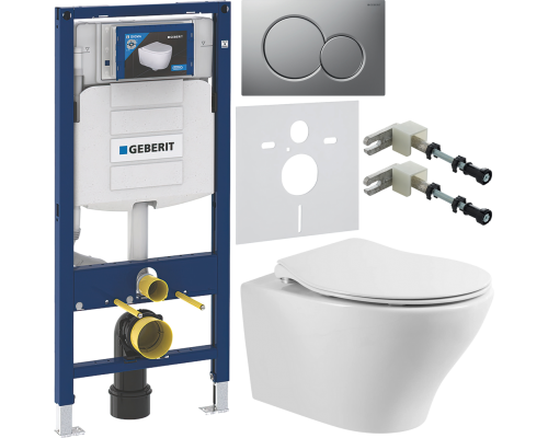 Комплект Унитаз подвесной BelBagno Acqua BB340CHR + Крышка Prospero BB2020SC с микролифтом, петли хром + Инсталляция Geberit Duofix UP 320 111.300.00.5 + Кнопка Sigma 01 115.770.JQ.5 лакированная, матовый хром + Крепления 111.815.00.1 к стене + Шумоизоляц