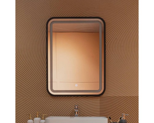 Зеркало Silver Mirrors Мальта Лофт 60х80 с подсветкой, черное Зеркало Silver Mirrors Мальта Лофт 60х80 с подсветкой, черное