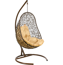 Садовое кресло BiGarden Easy Brown коричневое, подушка бежевая