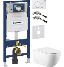 Комплект Унитаз подвесной Vincea Evo VT1-34 + Крепления Geberit Duofix 111.815.00.1 к стене + Шумоизоляция 156.050.00.1 + Инсталляция UP 320 111.300.00.5 + Кнопка Sigma 01 115.770.11.5 белая