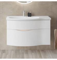 Тумба под раковину Kerama Marazzi Riva 100, левая подвесная, белая матовая