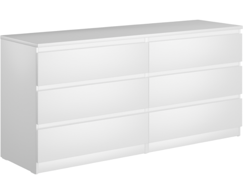 Комод Шведский стандарт Мальта 160х76 белый, 6 ящиков