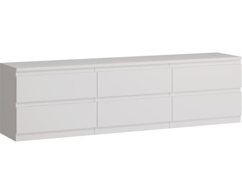 Тумба Шведский стандарт Кастор 194х54 белая, 6 ящиков