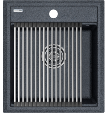 Мойка кухонная Paulmark Stepia + Step PM114651-DG+R375-BS графит