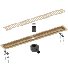Душевой трап (лоток) Timo Drain Systems DS230109/17 900 вставка lines, золото матовое