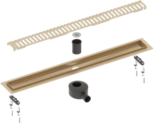 Душевой трап (лоток) Timo Drain Systems DS230109/17 900 вставка lines, золото матовое