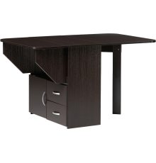 Стол-книжка Woodville 130x80 см, с дверкой и ящиками, венге