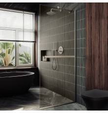 Душевая перегородка Maybahglass MGD-721-5у 69 см, профиль хром матовый, стекло бронза