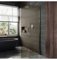 Душевая перегородка Maybahglass MGD-697-5ш 79 см, профиль хром матовый, стекло бронза матовое