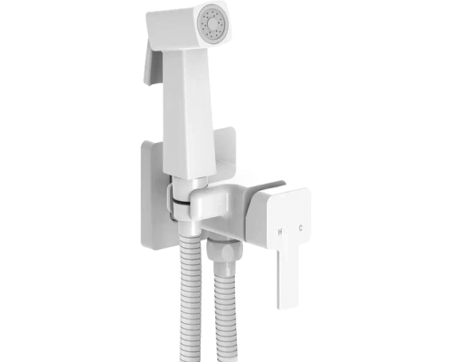 Гигиенический душ Elghansa Concealed 22Q0017-White (Set-112) со смесителем, белый, С ВНУТРЕННЕЙ ЧАСТЬЮ