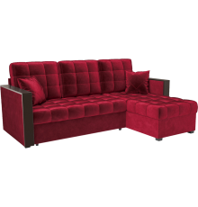 Угловой диван Mebel-Ars Техас бархат красный star velvet 3 dark red