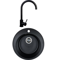 Комплект Мойка кухонная Wisent MWR510-25 оникс + Смеситель WP49-098-3-25 оникс