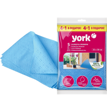 Салфетка для уборки York 020310 в ассортименте, 4+1 шт.