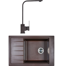 Комплект Мойка кухонная Wisent MWP780-27 кофе + Смеситель WP49-098-6-27 кофе