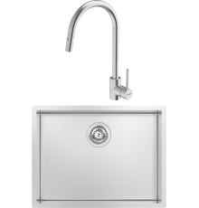 Комплект Мойка кухонная Kantera Cube CRR540 MB mikrobrush + Смеситель Cignus KTR037-BR