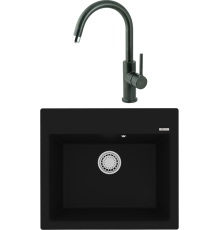 Комплект Мойка кухонная Lemark Hanka 570 9910013 антрацит + Смеситель Comfort LM3073PAN антрацит