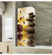 Шторка на ванну Maybahglass MGV-930-ФП008-6 80 см, профиль черный