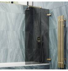 Шторка на ванну Maybahglass MGV-650-3 40 см, профиль золото, стекло графит