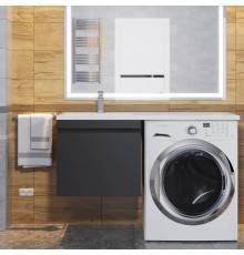 Мебель для ванной комнаты Uperwood Magenta 50 L под стиральную машину, подвесная, черная, с ящиком